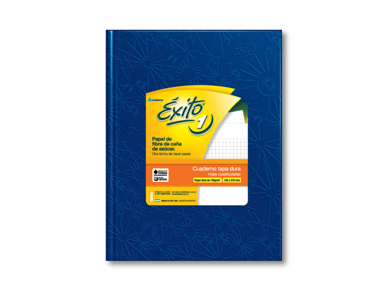 CUADERNO T/D 100 HS EXITO ECOL ARAÑA AZUL CUADRICULADO
