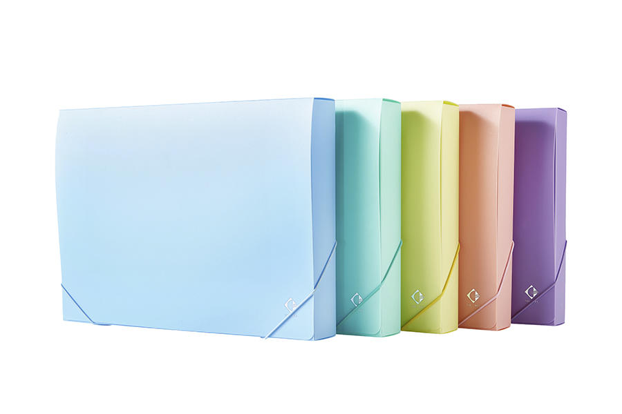 CAJA ARCHIVO PLASTICA 4.5 CM OFICIO C/ELAST PASTEL CELESTE THE PEL 6087