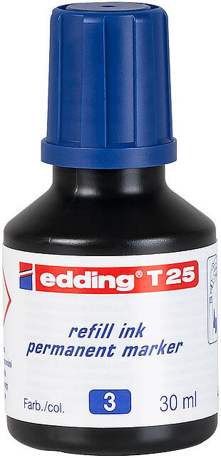 TINTA P/MARCADOR PERM AZUL EDDING T-25 P/MARCADOR 3000-3300 25/30 ML-3