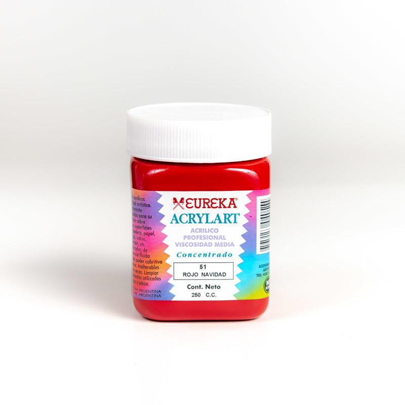 ACRILICO EUREKA ACRYLART 250 CC ROJO NAVIDAD 51