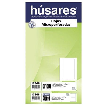 PAPEL OBRA HUSARES OFICIO MICROPERFORADO EN 2 PARTES X 500 HS