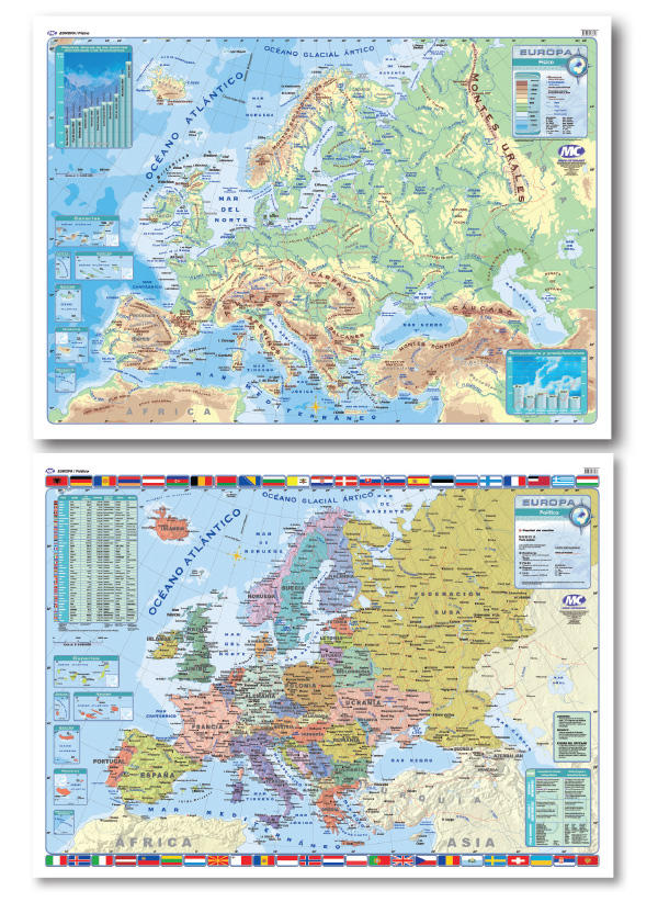 MAPA MURAL LAMINADO EUROPA FIS/POL D/FAZ