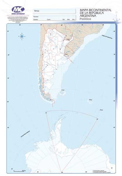 MAPA ESCOLAR Nº 5 ARGENTINA POLITICO BICONTINENTAL X 20 UN M.C./ALFA