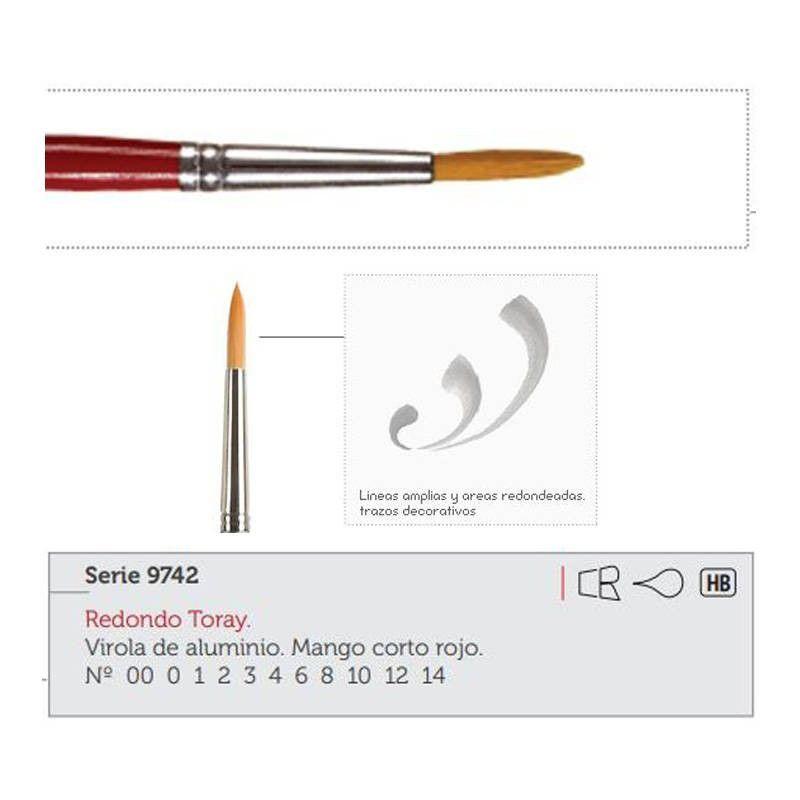 PINCEL HOBBY SERIE 9742 Nº 14 PTA RED C/U
