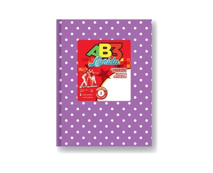 CUADERNO 19 X 23 LAPRIDA AB3 LILA LUNARES T/D 50 HS RAY
