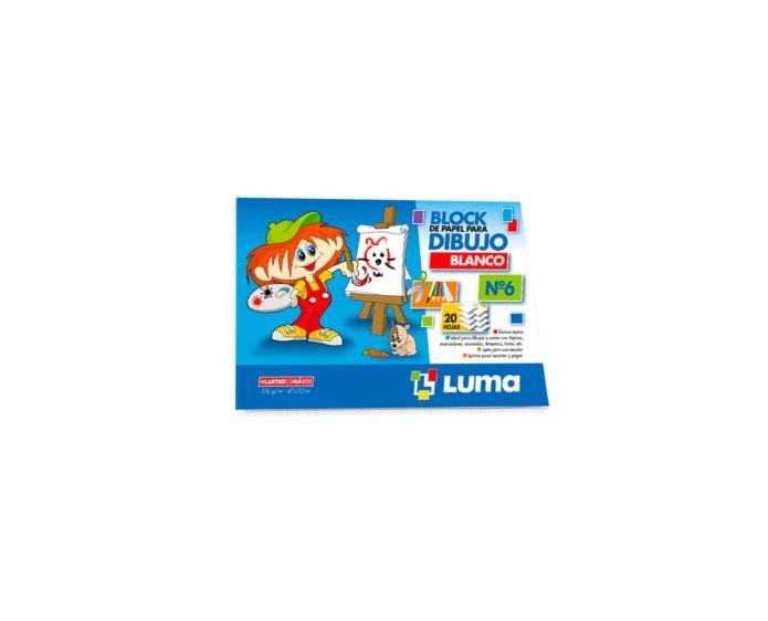 BLOCK P/DIBUJO LUMA Nº 6 BLANCO X 20 HS