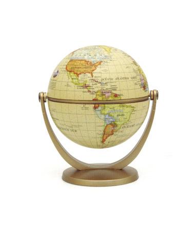 GLOBO TERRAQUEO 10 CM B/PLASTICA ANTIGUO-107A