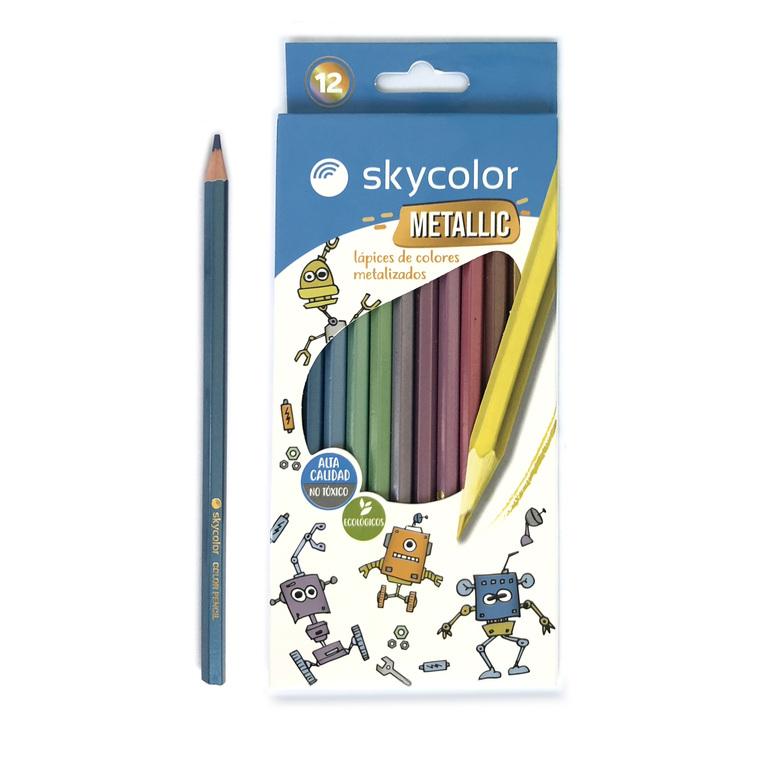 LAPICES DE COLORES SKYCOLOR METALIZADO X 12 LARGO - JJ10136M