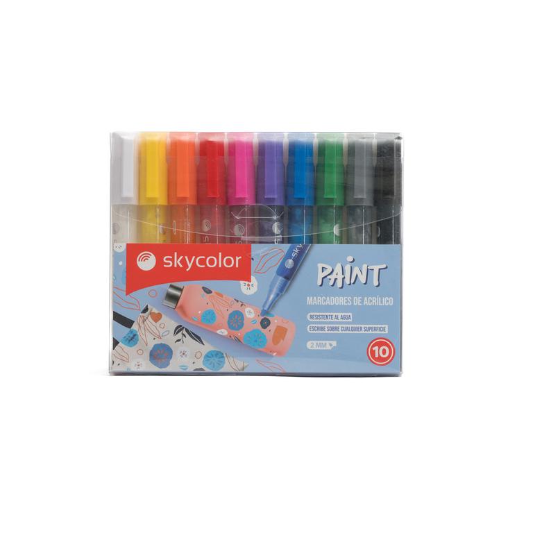 MARCADORES SKYCOLOR PAINT CLASICOS  X 10 UN.- JJ205623-CL