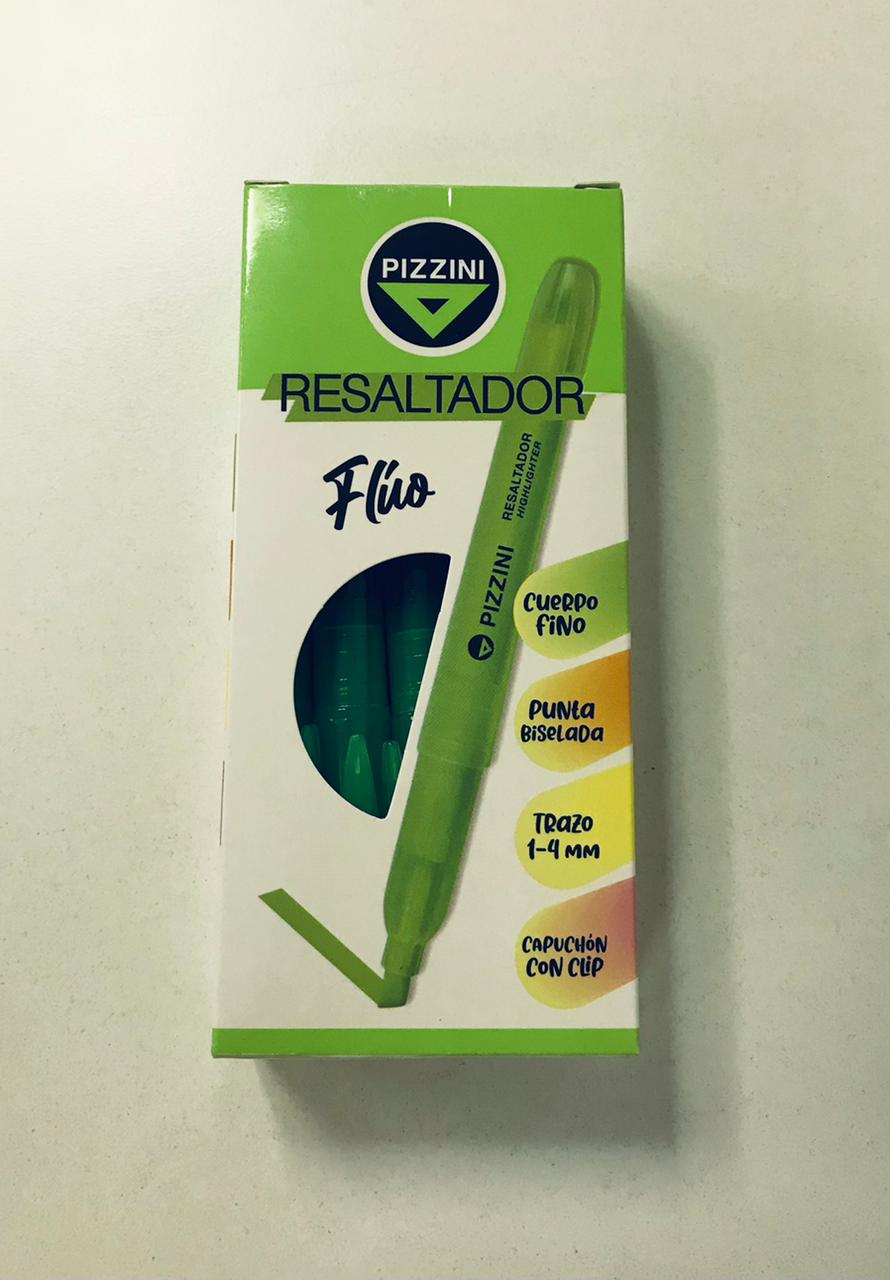 RESALTADOR PIZZINI FINO 1286 VERDE C/CLIP 1286VE