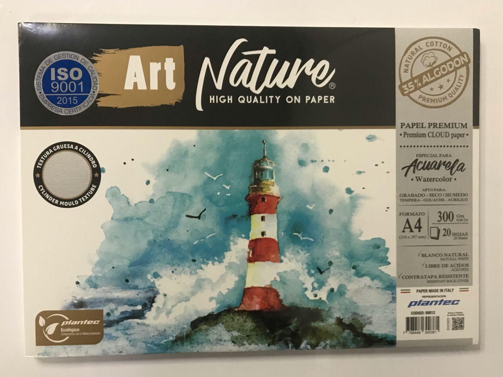 BLOCK P/DIBUJO ART NATURE PREMIUM A4 X 20 H- 300 GR-88812