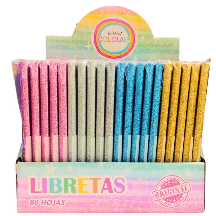 LIBRETA A5 80 HS RAY TAPA BLANDA C/BRILLOS-25005