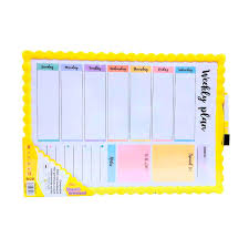 PIZARRA CON PLANIFICADOR 28 X 39,5 CM C/MARCADOR Y 2 IMANES PASTEL-26569