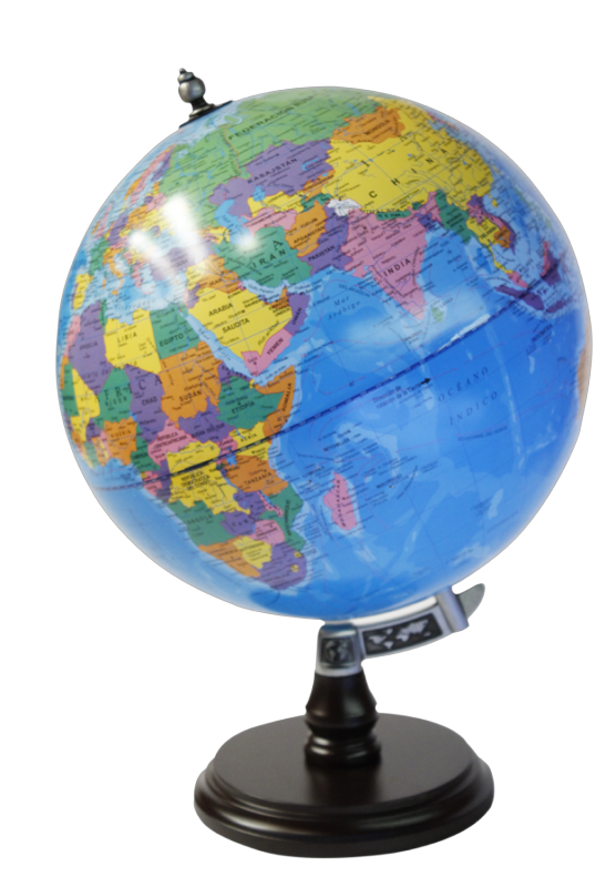 GLOBO TERRAQUEO 30 CM B/MADERA POL. MERID. C/INCLINACION-ELBRUS