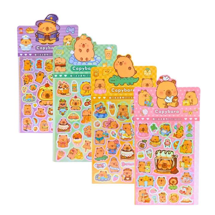 STICKERS CAPYBARA HOLOGRAFICO X 4 PLANCHAS-27824