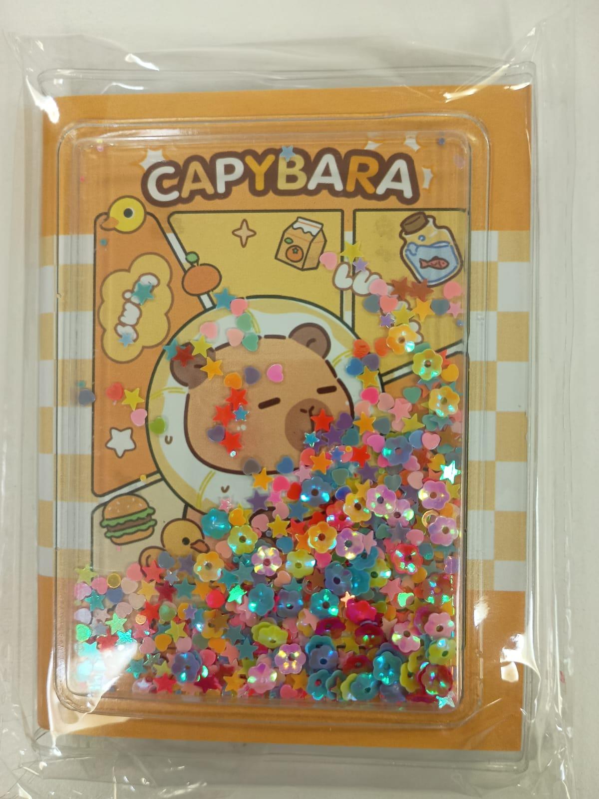 LIBRETA CHICA CAPYBARA CON CONFETI 90 HS RAY.-28012