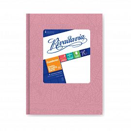 CUADERNO T/D 50 HS RIVADAVIA ARAÑA ROSA RAYADO 357510