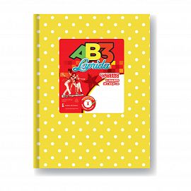 CUADERNO 19 X 23 LAPRIDA AB3 AMARILLO LUNARES T/D 50 HS RAYADO 613444