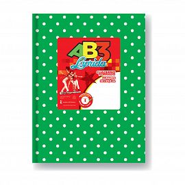 CUADERNO 19 X 23 LAPRIDA AB3 VERDE LUNARES T/D 50 HS RAYADO 613443
