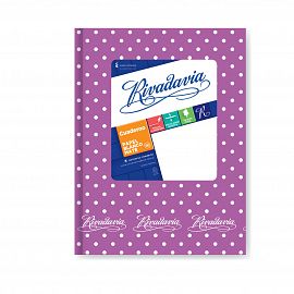 CUADERNO T/D 50 HS RIVADAVIA LUNARES LILA RAYADO 367070