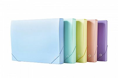 CAJA ARCHIVO PLASTICA 4.5 CM OFICIO C/ELAST PASTEL LILA THE PEL 6087