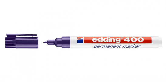 MARCADOR EDDING 400 PERMANENTE VIOLETA P/FINA CPO PLAST-008