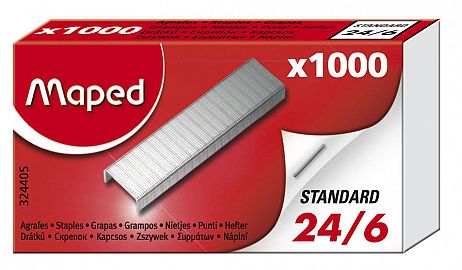 BROCHES P/ABROCHADORA MAPED Nº 24/6 X 1000 UN 324405