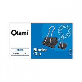 APRIETA PAPEL BINDER 25 MM X 12 UN NEGRO OLAMI (IE) MT103