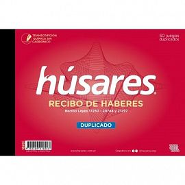 TALONARIO HUSARES RECIBO LEY 17250 DUPLICADO RECIBO