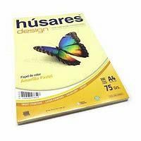 PAPEL COLOR HUSARES A4 75 GRS X 100 HS AMARILLO PASTEL-7852