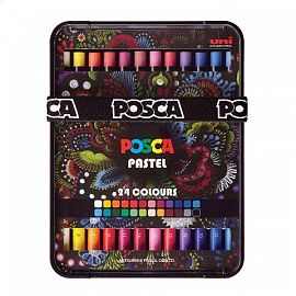 PASTELES UNI POSCA X 24 COLORES-KPA-100 24C