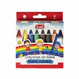 CRAYONES TRABI X 8 CERA SUPER JUMBO -TR1029
