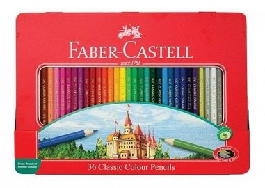 LAPICES DE COLORES FABER CASTELL X 36 LATA ROJA 115886