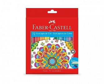LAPICES DE COLORES FABER CASTELL ECO X 72 L + 2 SACAPUNTAS 112075