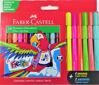 MARCADOR FABER FIESTA 45 X 12 + 4 NEON + 2 PASTEL-555336