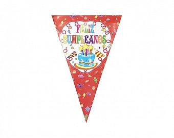 COTILLON BANDERIN FELIZ CUMPLE/LUNARES- FC19X28/LU19X28