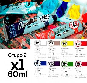 ACRILICO ALBA 887 ROJO CARMIN 60 ML GRUPO 2