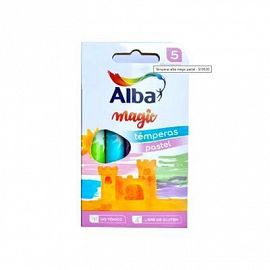 TEMPERA ALBAMAGIC ESCOLAR 8 ML X 5 UN COL.PASTEL