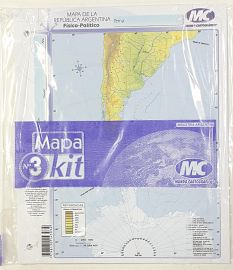 MAPA ESCOLAR Nº 3 ARGENTINA BICONTINENTAL FIS/POL X 40 UN M.C./ALFA