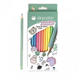 LAPICES DE COLORES SKYCOLOR PASTEL X 12 LARGO - JJ10136P