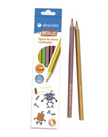 LAPICES DE COLORES SKYCOLOR METALIZADO X 6  LARGO - JJ10136M-6