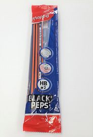 LAPIZ GRAFITO MAPED BLACK PEPS HB=2 C/GOMA X 3 UN- 851815