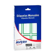 ETIQUETAS ESCOLARES VERDE CAJA AVERY