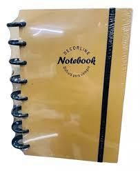 CUADERNO 14 X 21 INTELIGENTE T/PLAST.OCRE C/ELAST. 110 HS DECOR-1636/7/8/24