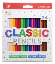 LAPICES DE COLORES KIRUKI X 24 UN. LARGO 600004