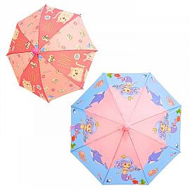PARAGUAS INFANTIL ESTAMPADO C/ESTUCHE PLEGABLE Y MANGO CUCURUCHO - 26043/4