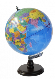 GLOBO TERRAQUEO 30 CM B/MADERA POL. MERID. C/INCLINACION-ELBRUS