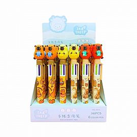 BOLIGRAFO MULTI X 6 COLORES CAPYBARA CUERPO ESTAMPADO-27822