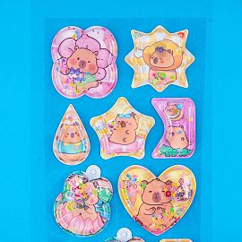 STICKERS CAPYBARA 3D CON AGUA Y CONFETI-28025