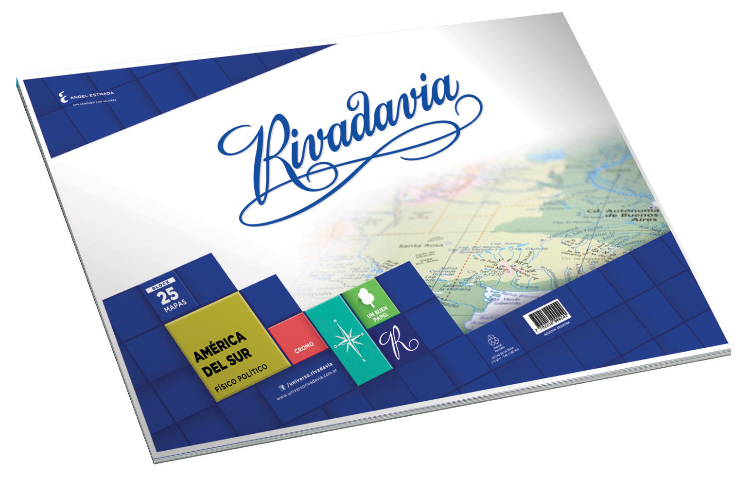 MAPA ESCOLAR Nº 6 AMERICA FIS/POL CROMOS RIVADAVIA 231464